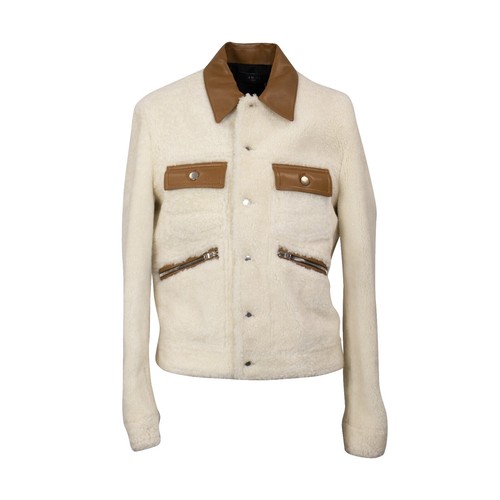 Goar Archive Croco Leather White S Men's Jacket with Button Issue