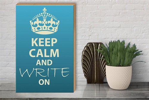 Holzschild Spruch 30x40 cm Keep Calm and write on Holz Deko Schild wooden sign - Bild 4 von 5