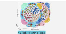 Magnetic fishing toys, fish and rod with magnetic, rotating fishing game