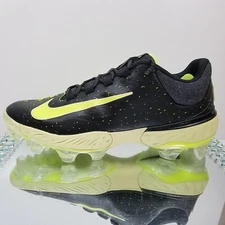 Men's Size 11 Nike Alpha Huarache Elite 4 Low MCS Baseball Black/Lime FV6096-001