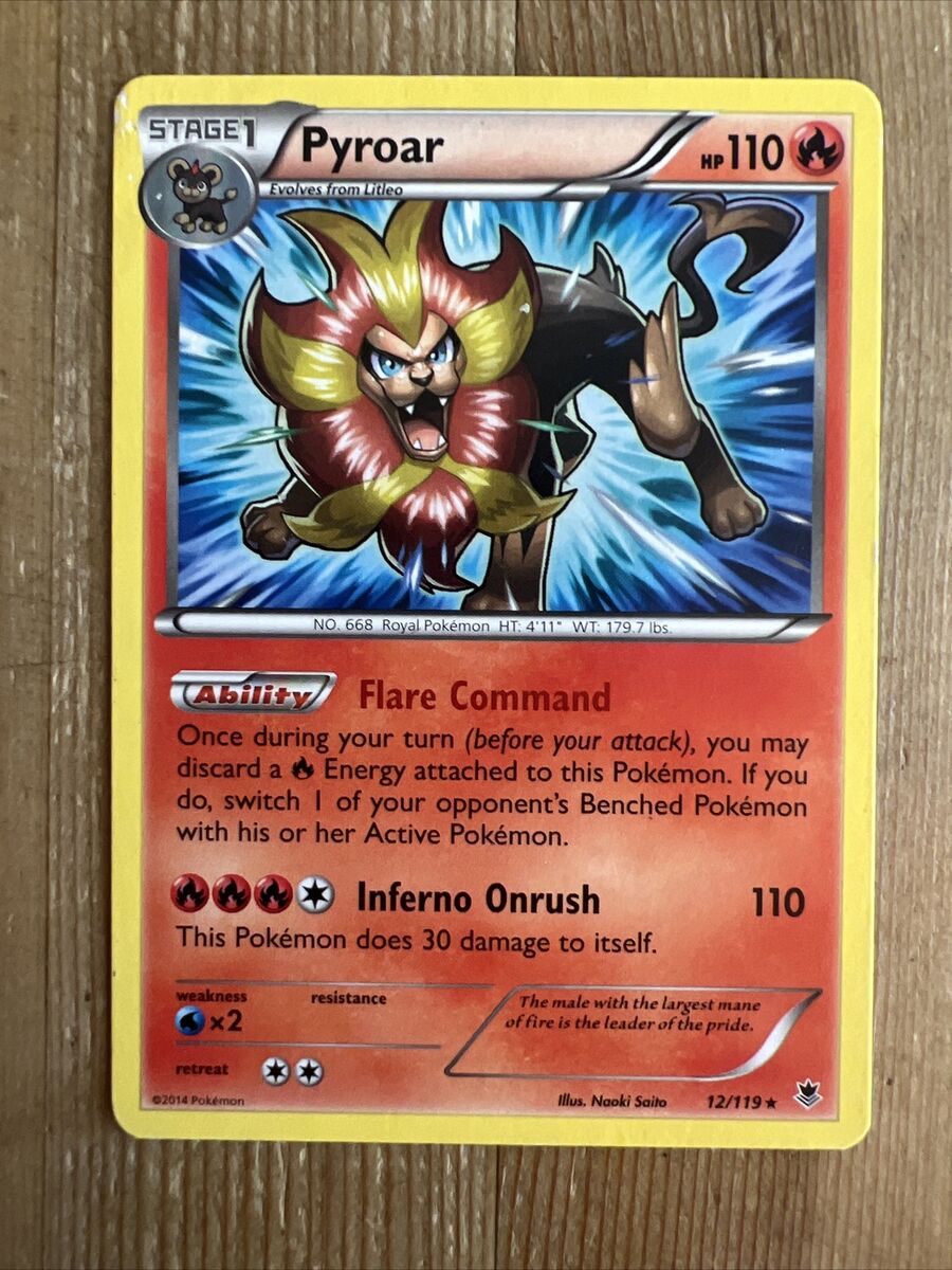 Pyroar - 12/119 - Rare Non Holo Pokemon Card XY Phantom Forces DMG