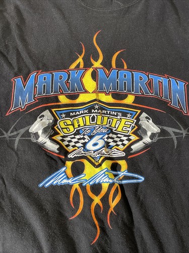 Vintage 00s Y2K Mark Martin Nascar T Shirt Race Car Racing Promo Tee XL - Picture 4 of 4
