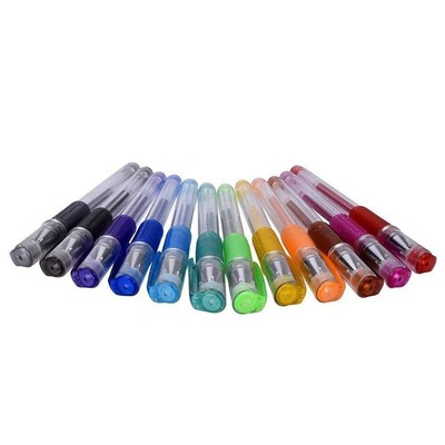 12Pcs Glitter Gel Pens Set Sparkled for Coloring Book Drawing Doodling Sketching