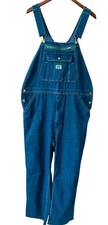 Liberty Overalls Mens 39x31 Blue Denim Carpenter Jean Bib Workwear Pockets Baggy