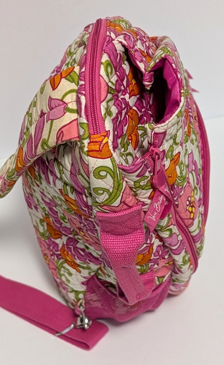Vera Bradley Quilted Sling Tennis Backpack LILLI BELL Pink  display picture 2