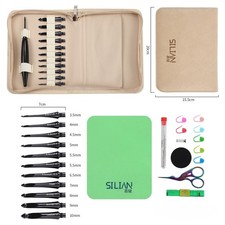Tunesische Häkelnadeln Set ein Griff austauschbar 3,5-10,0 mm Etui Zubehör