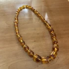 Vintage Natural Amber Graduated Baltic Beaded Necklace Costume Jewelry