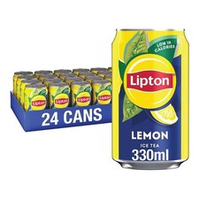 Lipton Lemon Ice Tea Can 330 ml (Pack of 24) Low Calorie Soft Drink 100% Black