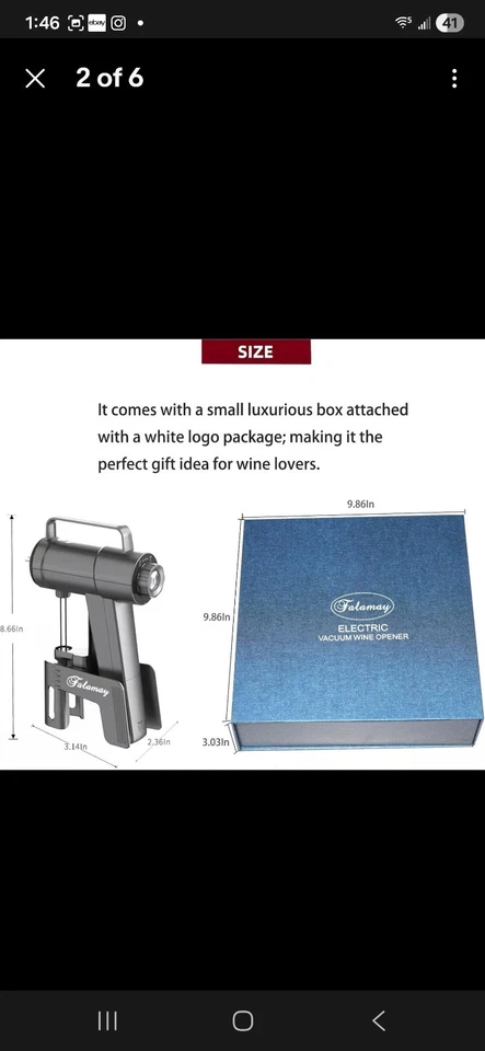 FALAMAY - Enganchedor de vino al vacío automático SIN abrir botella, aún así mantenga el W Foto 4 de 4