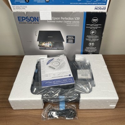 Epson Perfection V39 Flatbed Scanner - New Open Box USB / Manual