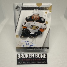 Hunter Drew 2022-23 SP Authentic Future Watch Auto /999 Anaheim Ducks