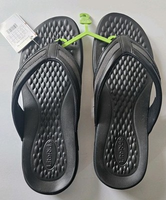 Crocs YUKON Sport Lite Ride FLIP Flop Black Mens 13 Brand NEW