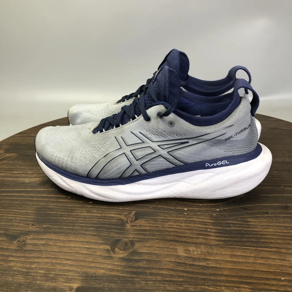 Asics Gel Nimbus 25 Shoes Mens Size 8.5 Gray Navy Running Road Sneakers 1011B54 - Image 2 of 4