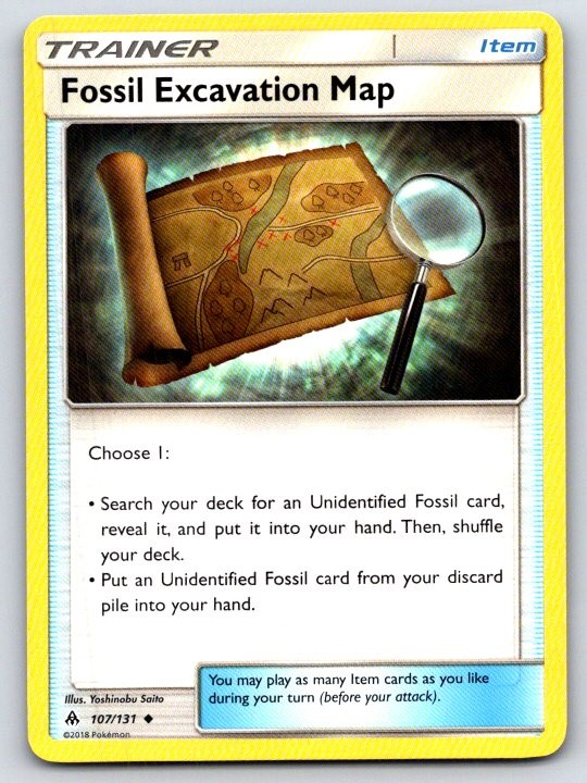Fossil Excavation Map 107/131 Uncommon Forbidden Light NM Pokemon TCG