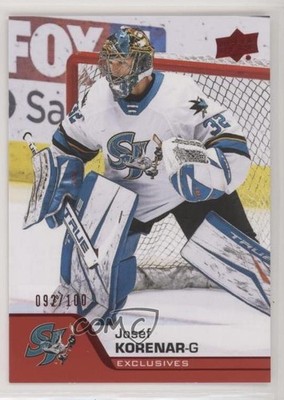 2020-21 Upper Deck AHL Exclusives 92/100 Josef Korenar #9 Rookie RC 0mz1