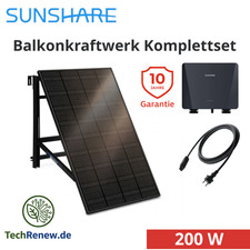 Balkonkraftwerk 200W Komplettset Sunshare RAY mit Halterung Ohne Bohren 0% …
