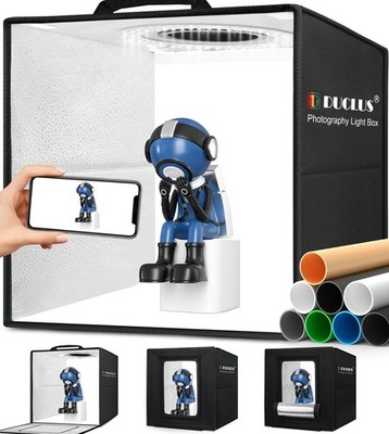DUCLUS Light Box Photography, 12''x12'' Photo Booth Box with 120 LED Lights Dim...