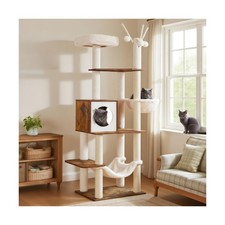 Hey-brother Wooden Cat Tree, 66.1  Cat Furniture with Scratching Posts, Mo