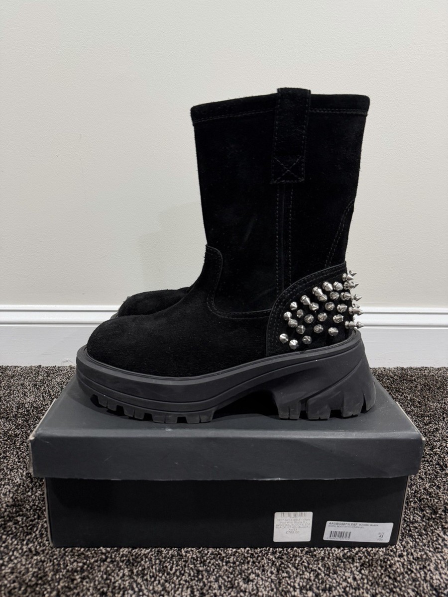 1017 Alyx 9SM Chelsea Calfskin Suede Studded Worker Boots | eBay