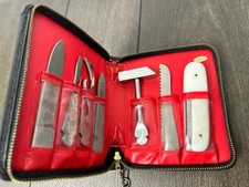 Universal Handy Man 7 Piece Stainless Steel Tool Knife & Case Kit Made in Japan