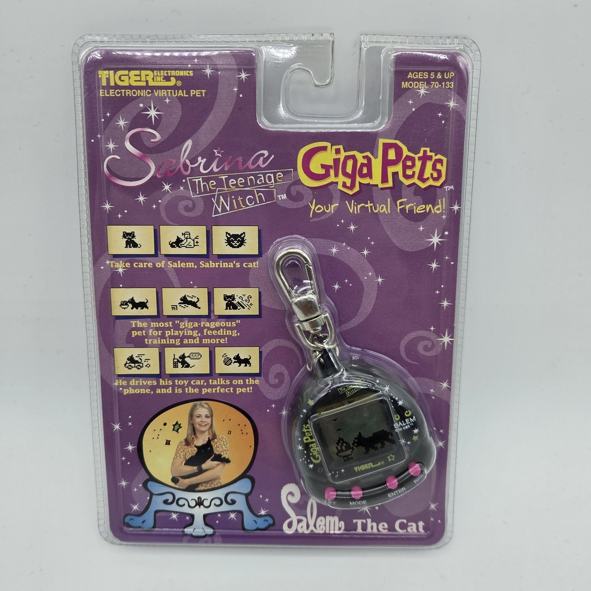 1997 Giga Pet Sabrina Teenage Witch - Salem Black Cat Tiger Toys