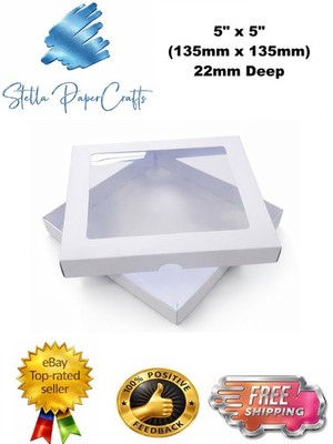 5'' x 5'' weiße Blende Grußkarte Geschenkboxen elegante Hochzeitseinladungen