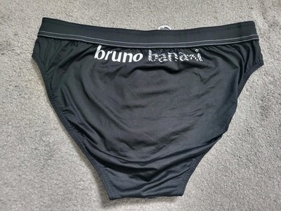 Bruno Banani Tribe Mini Swim Brief - Black with Zebra Print - Size Medium - NWT