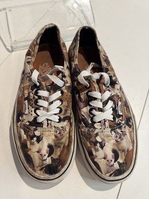 Vans ASPCA Brown Multi Allover Cat Print Low Top Sneakers Mens 7.5/Women s 9