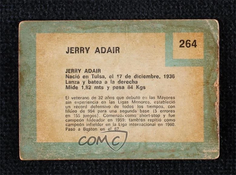 1967 Topps Venezuelan Jerry Adair #264 - Image 2 of 2