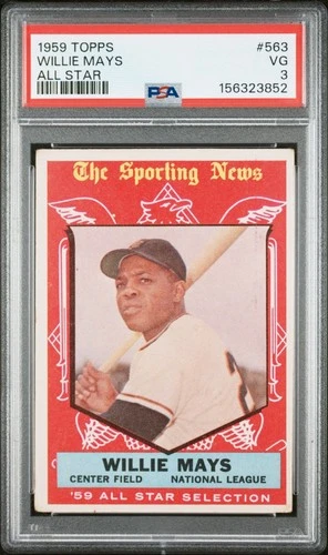 Willie Mays 1959 Topps All Star PSA 3 #563 San Francisco Giants