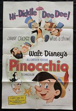 "PINOCCHIO"  Original One Sheet  - R1971 - WALT DISNEY 
