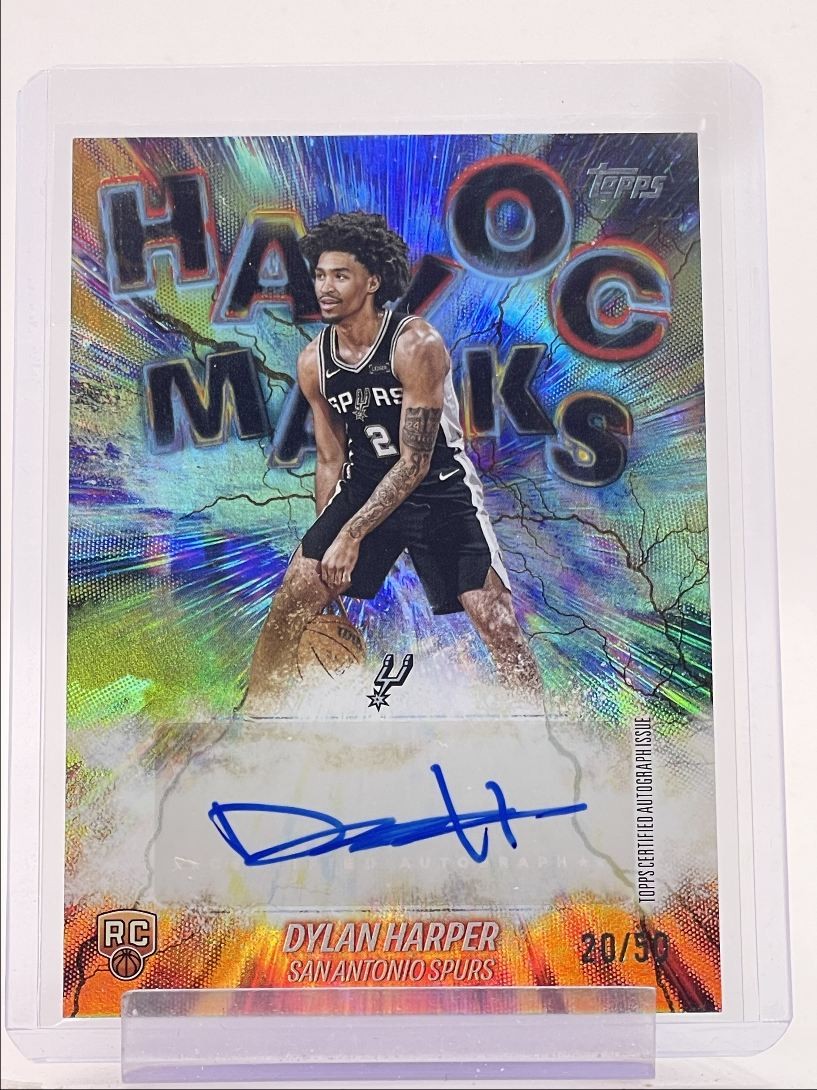 DYLAN HARPER 2025-26 TOPPS HAVOC MARKS ROOKIE GOLD RAINBOWS RC AUTO /50 Q3562