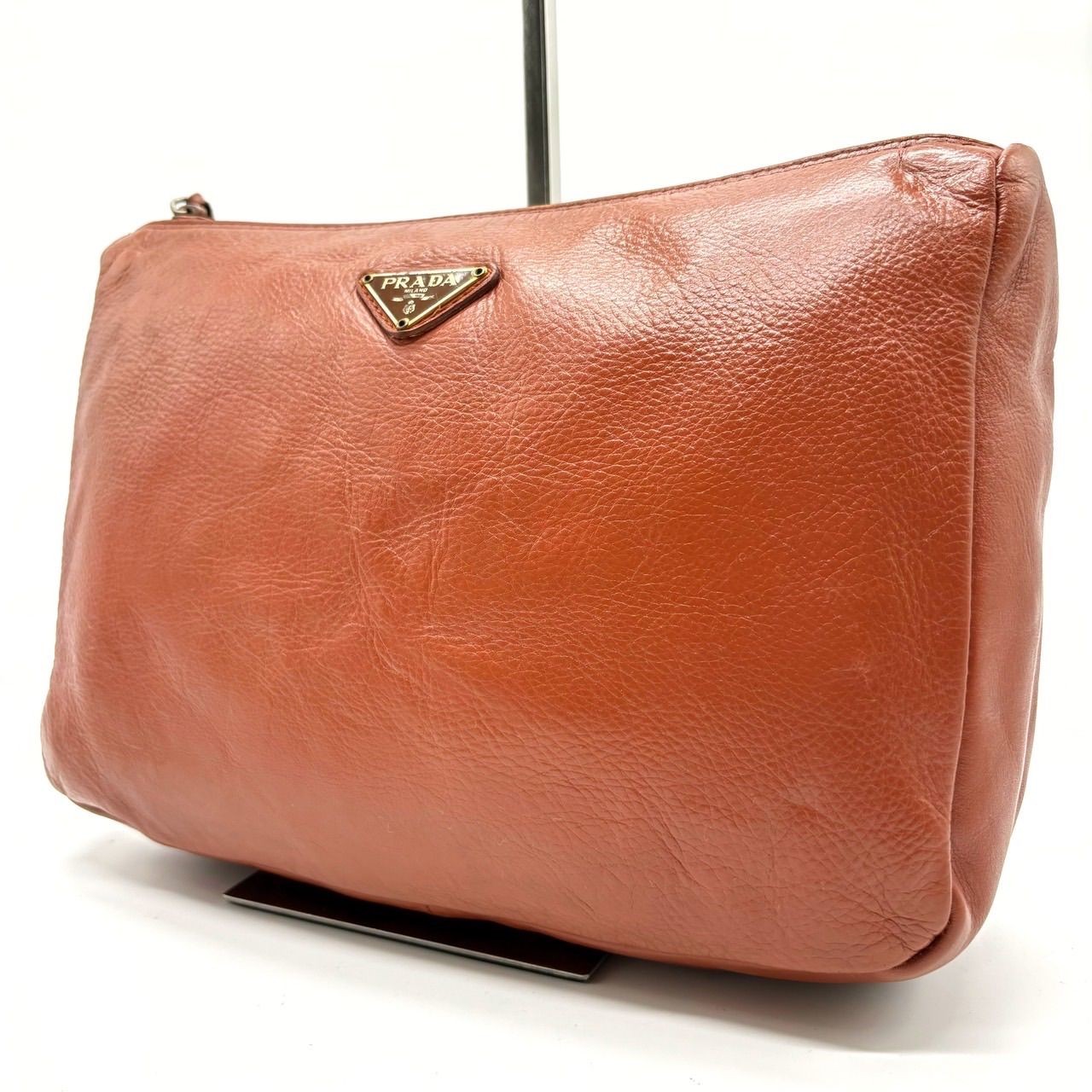 Vintage Prada Small Handbag with Triangle Logo Plate in Excellent Condition