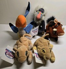 Lion King Mini Bean Bag Plush Lot of 5 Disney Store Simba Nala Zazu Rafiki Pumba