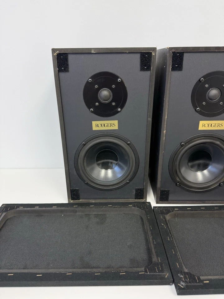 Juego de altavoces británicos Rodgers FR35 acabado negro probado Foto 2 de 4