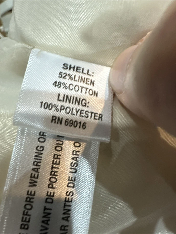 Женский блейзер Studio Works XL — куртка на пуговицах спереди из льняной смеси с цветочным принтом - Изображение 3 из 4