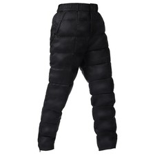 Down Pants - Men's Winter Warm Loose Utility Puffer Pants, Outdoor Insulated ...