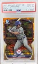2023 Bowman Draft Sapphire Wyatt Langford Gold Sapphire /50 PSA 10 GEM MT