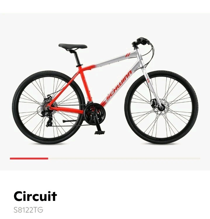 Schwinn Men's Circuit 700c/28” Hybrid Bike Silver/Red(NEW