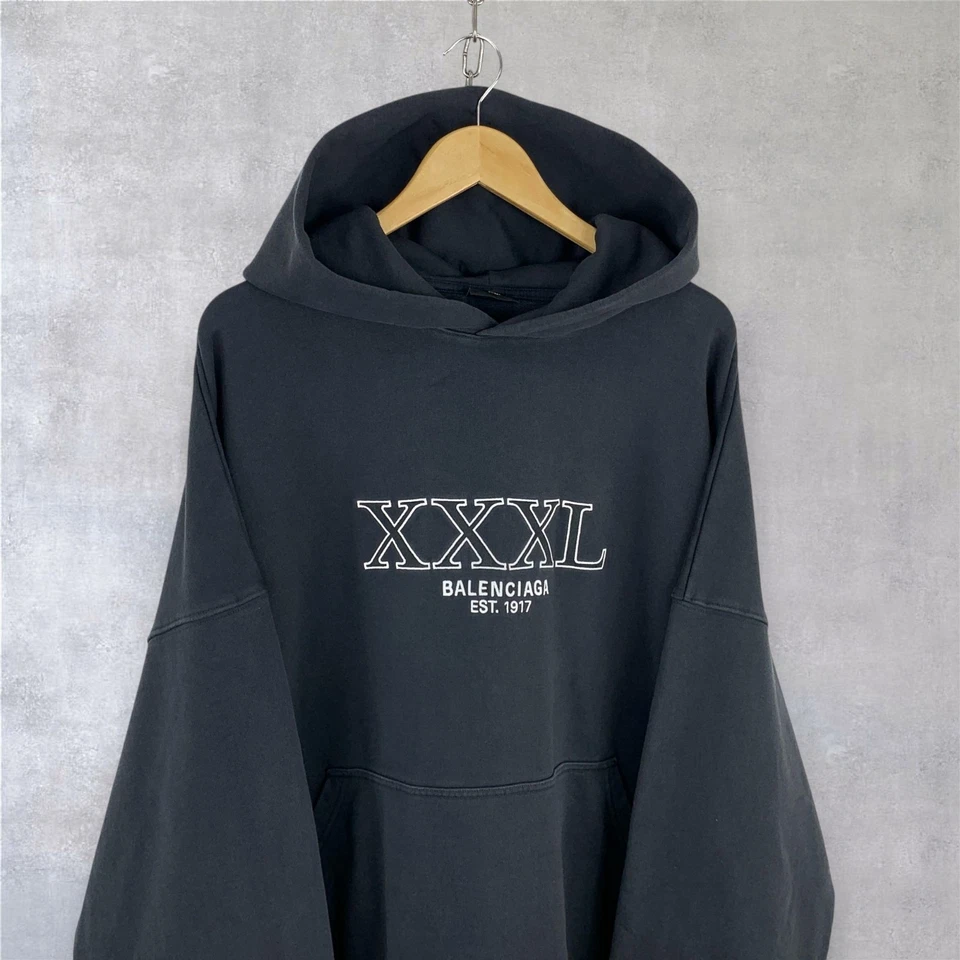 Sudadera con Capucha Balenciaga XXXL Estampado Gráfico Calce Grande Algodón Negra Talla L Foto 3 de 4