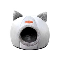 Cat Head Shape Cute and Comfortable Warm Cat House Safe Sleep Cave Non-Slip Semi