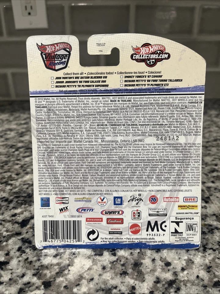 Ford Galaxie 500 Real Riders C9 Hot Wheels Vintage Racing Junior Johnson's '65 Foto 2 de 4