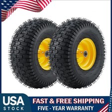 2 Pack 15x6.00-6 Lawn Mower Tire And Wheel Garden Tractor For Zero Turn Mowers