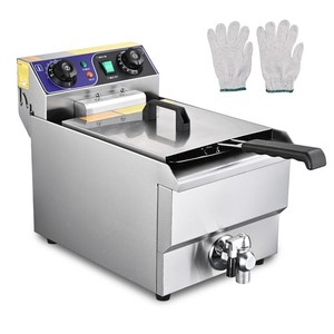 WeChef 11.7L Electric Deep Fryer Drain Timer Stainless Steel Commercial 1500W