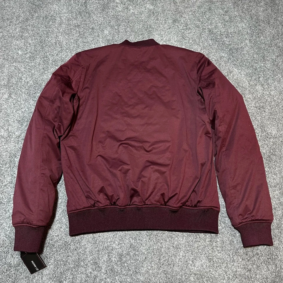 NEW Adam Levine Jacket Mens Medium Burgundy Polyester Full Zip Bomber Pocket - Image 2 of 4