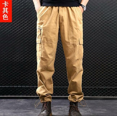 Mens Cotton Blend Loose Overalls Cargo 