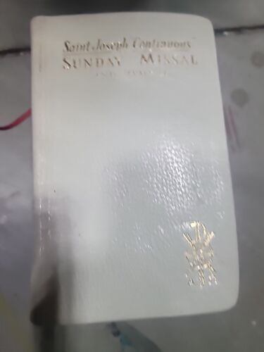 St. Joseph Daily Missal 1966 Catholic Book Publishing New York White Leather - Picture 2 of 11