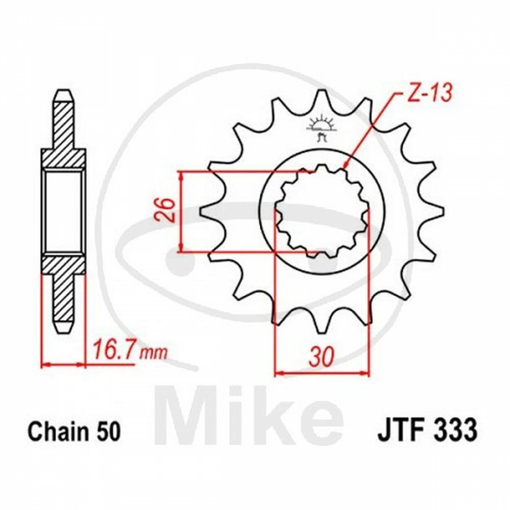 PIGNONE Z15 530 726.36.68 PER HONDA 1000 CBF 2006-2010