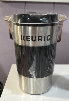 BRAND NEW! KEURIG 12 OZ INSULATED MUG~STAINLESS STEEL~LEAK PROOF~NON SLIP GRIP