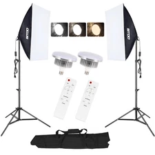2pcs 85W Softbox Lighting Kit LED Video Photography Light Stand Studio Photo